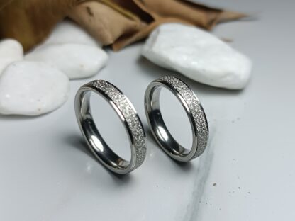 Pair of wedding rings made of polished steel 4 mm (CODE: 0115)