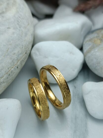 Pair of wedding rings made of polished steel 4 mm (CODE: 0107)