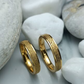 Pair of wedding rings made of polished steel 4 mm (CODE: 0107)