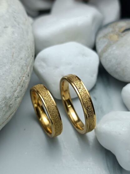 Pair of wedding rings made of polished steel 4 mm (CODE: 0107)