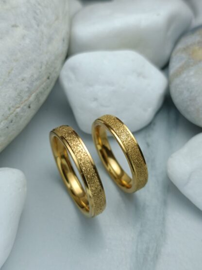 Pair of wedding rings made of polished steel 4 mm (CODE: 0107)