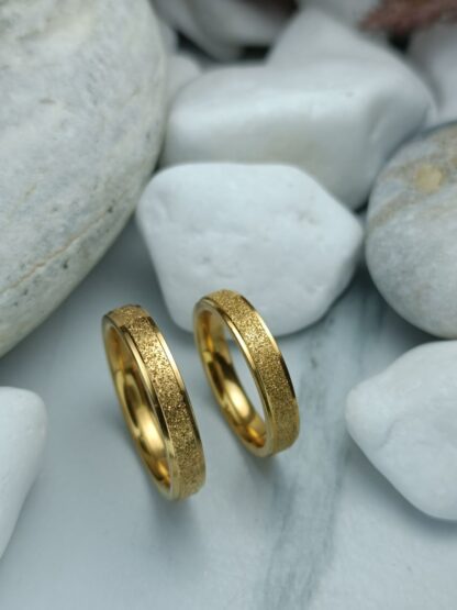 Pair of wedding rings made of polished steel 4 mm (CODE: 0107)