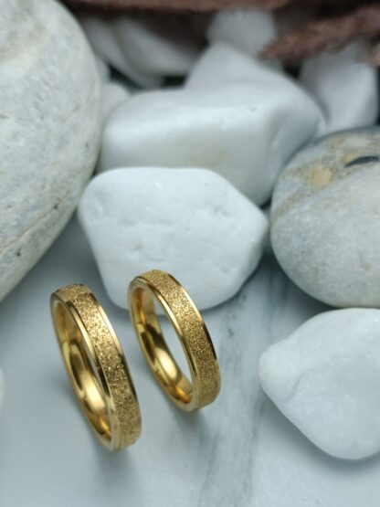 Pair of wedding rings made of polished steel 4 mm (CODE: 0107)