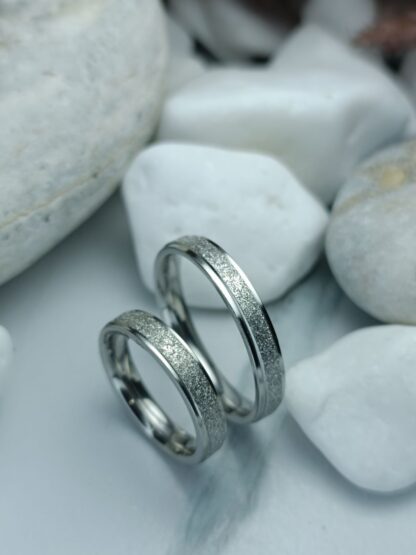 Pair of wedding rings made of polished steel 4 mm (CODE: 0115)