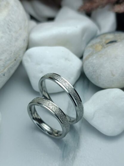 Pair of wedding rings made of polished steel 4 mm (CODE: 0115)