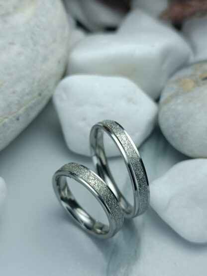 Pair of wedding rings made of polished steel 4 mm (CODE: 0115)