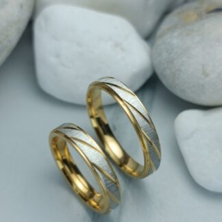 Pair of wedding rings Matt textured (CODE:0125)