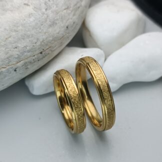 Pair of wedding rings made of polished steel 4 mm (CODE: 0107)