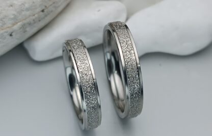 Pair of wedding rings made of polished steel 4 mm (CODE: 0115)