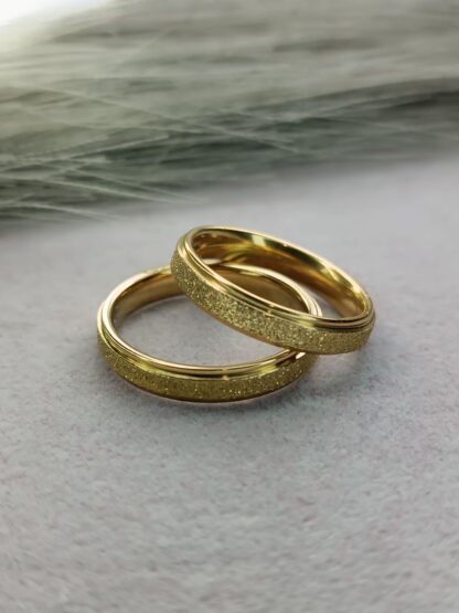 4mm textured wedding rings (CODE:0107)