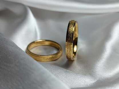 Pair of wedding rings made of polished steel 4 mm (CODE: 0107)