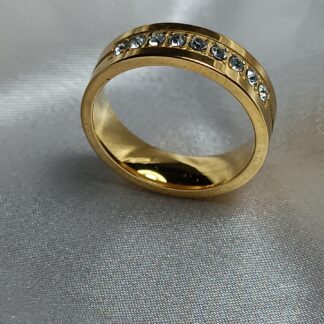 Δαχτυλίδι με στρας απο ανοξείδωτο ατσάλι (ΚΩΔ:5585)