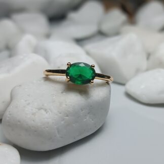 STEEL STONE WITH GREEN STONE, (CODE: 5852689)
