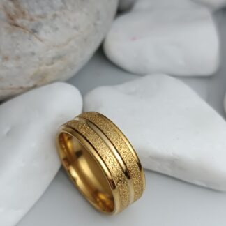 GOLD STEEL RING (CODE: 105)