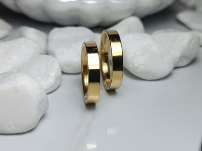 Pair of wedding rings classic flat style wedding rings (CODE:1005)