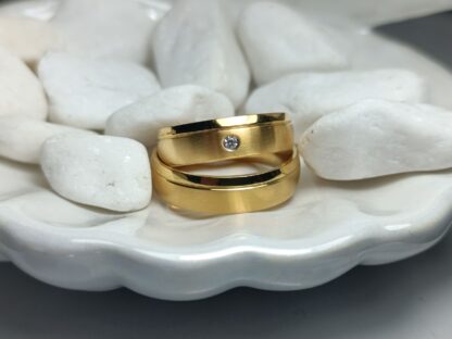 Pair of wedding rings matte and polished surface 6 mm (CODE: 50004)