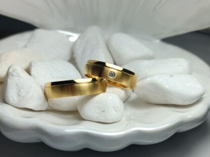 Pair of wedding rings matte and polished surface 6 mm (CODE: 50004)