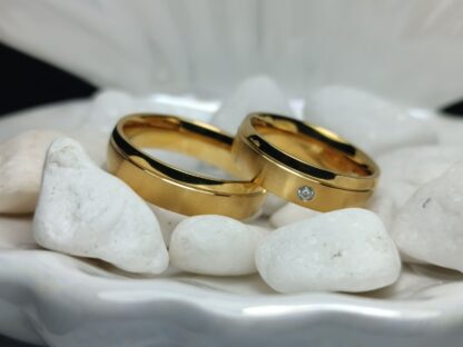 Pair of wedding rings matte and polished surface 6 mm (CODE: 50004)