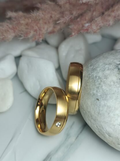 Pair of wedding rings matte and polished surface 6 mm (CODE: 50004)