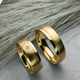 Pair of wedding rings, classic flat style (CODE:1005)