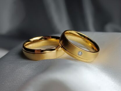 Pair of wedding rings matte and polished surface 6 mm (CODE: 50004)