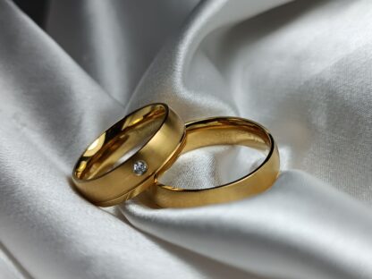 Pair of wedding rings matte and polished surface 6 mm (CODE: 50004)