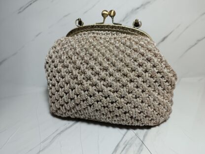 Handmade knitted vintage wrist bag