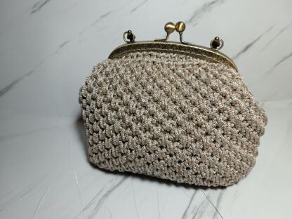 Handmade knitted vintage wrist bag