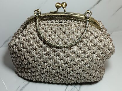 Handmade knitted vintage wrist bag