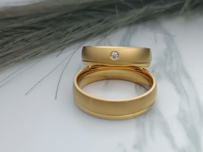 Pair of wedding rings matte and polished surface 6 mm (CODE: 50004)