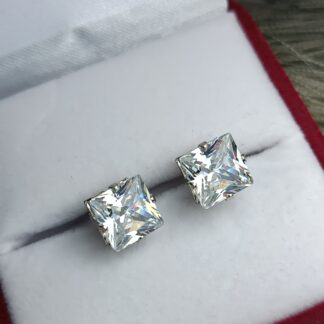 Earring single stone earrings with zircon stone white 925 silver (CODE: 74484)