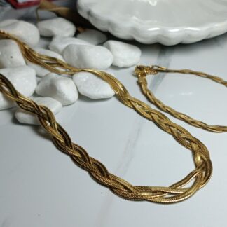 STEEL BRAID WITH PLATE CHAIN SET