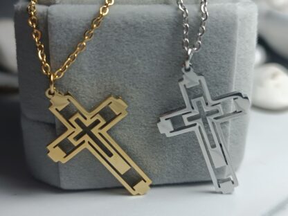 STEEL CROSS IN SILVER (CODE: 44499)