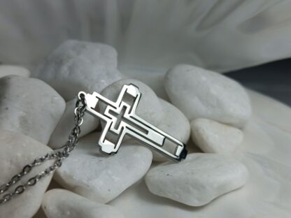 STEEL CROSS IN SILVER (CODE: 44499)