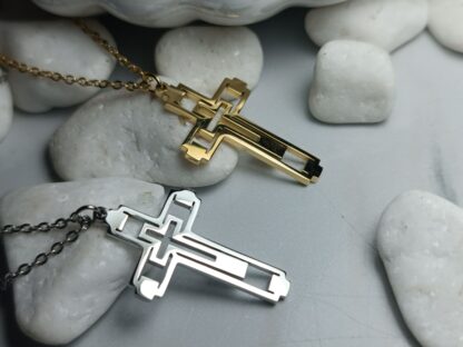 STEEL CROSS IN SILVER (CODE: 44499)