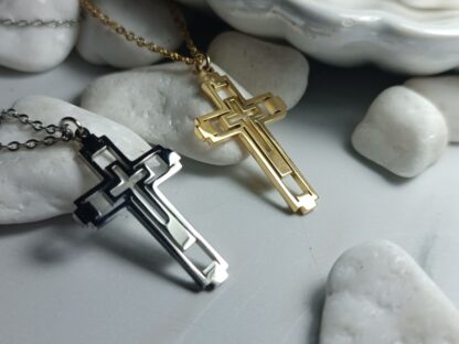 STEEL CROSS IN SILVER (CODE: 44499)