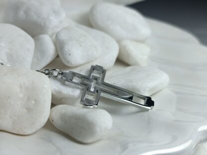 STEEL CROSS IN SILVER (CODE: 44499)