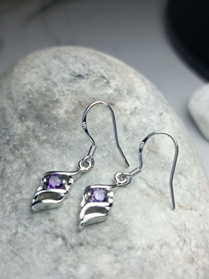 Dark Purple Zircon Earrings (CODE:47444)