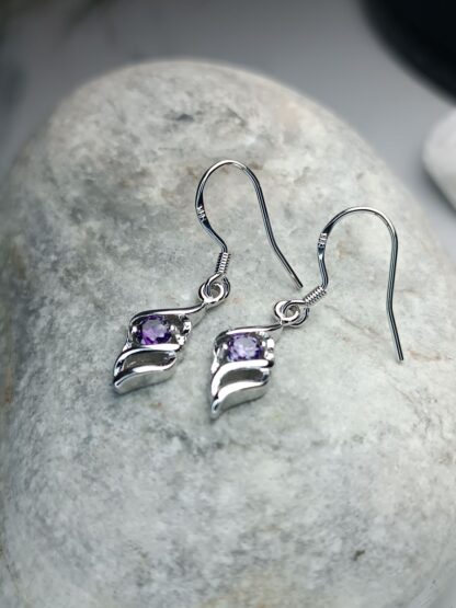 Dark Purple Zircon Earrings (CODE:47444)