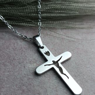 Silver-plated steel cross (CODE:77558)