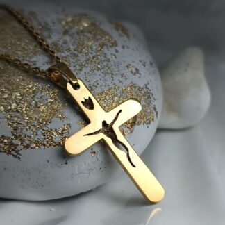 Ανδρικός Χρυσός Σταυρός από Ατσάλι με Χαραγμένο Χριστό & Καρδιά(ΚΩΔ:2233) Ανδρικός Χρυσός Σταυρός από Ατσάλι με Χαραγμένο Χριστό & Καρδιά(ΚΩΔ:2233)