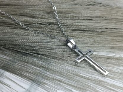 Steel cross with steel chain (CODE: 77558)