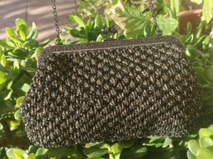 Vintage handmade knitted shoulder bag