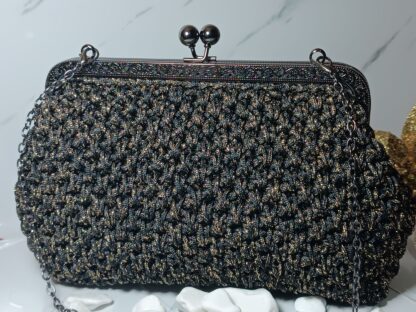 Vintage handmade knitted shoulder bag