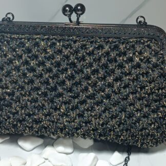Vintage handmade knitted shoulder bag