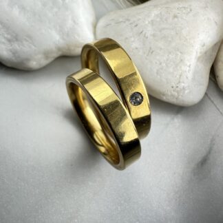 Χρυσές Βέρες Γάμου από Ατσάλι– Κομψές, Ανθεκτικές & Υποαλλεργικές (ΚΩΔ:0017)