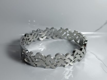 Steel handcuffs in silver color 