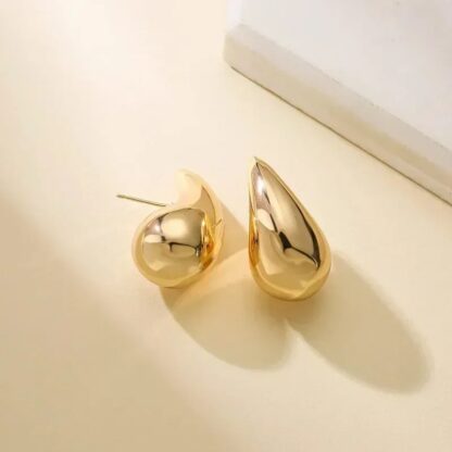 Steel earrings in gold color (CODE: 7846)