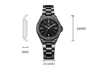 Ρολόι γυναίκειο μαύρο SK (Κωδικός: 5588)