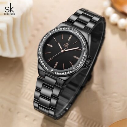 Ρολόι γυναίκειο μαύρο SK (Κωδικός: 5588)